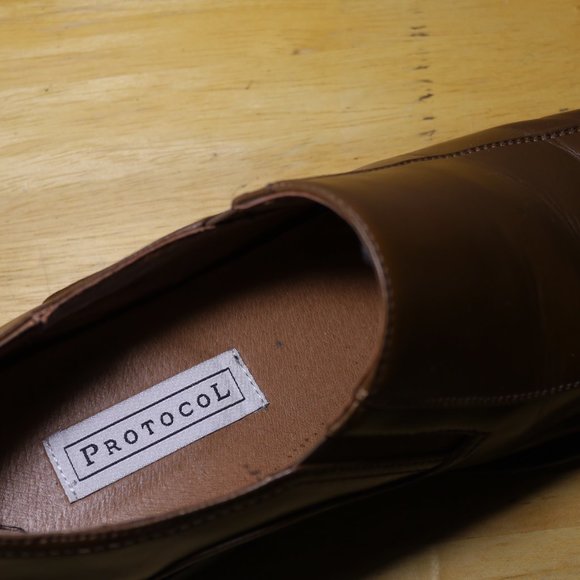 Mens Protocol Sz: 8M Brown Leather Loafer Slip On Shoe - Picture 5 of 8